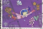 Stamps Asia - Japan -  Niña flotando en el espacio 