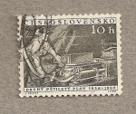Stamps Czechoslovakia -  Trabajador con maquinaria