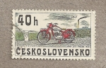 Stamps Czechoslovakia -  Motocicleta Jawa 250 cc