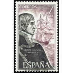 Stamps : Europe : Spain :  ESPAÑA 1976 2308 Sello Nuevo Serie Personajes Españoles Cosme Damian Churruca