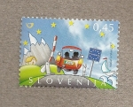 Stamps Europe - Slovenia -  Paso libre fronteras, convenio Schengen