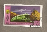 Stamps Mongolia -  Tren y avión