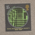 Stamps United Kingdom -  150 Aniv. Sociedad Microscopios