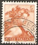 Stamps Italy -  desnudo, pintado por miguel angel