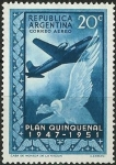 Stamps : America : Argentina :  Avión