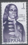 Stamps Spain -  Forjadores de America. Jose A. manso de Velasco.