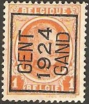 Stamps Belgium -  alberto I, sobreimpresion gent 1924 gand