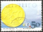 Stamps : Europe : Portugal :  moneda de 50 cent. de euro