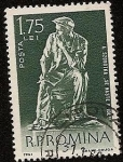 Stamps Romania -  escultura el nacimiento de una idea de A. Szobotka