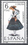 Stamps Spain -  Trajes típicos españoles.  A Coruña.