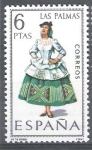 Stamps Spain -  Trajes típicos españoles. Las Palmas.