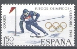 Stamps Spain -  X Juegos Olímpicos de Invierno en Grenoble. Esquí.
