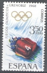 Stamps Spain -  X Juegos Olímpicos de Invierno en Grenoble. Bobsleigh.