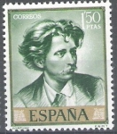 Stamps Spain -  Mariano Fortuny Marsal. Autorretrato.