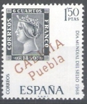 Stamps Spain -  Dia mundial del sello. Galicia , Puebla.
