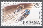 Stamps Spain -  XIX Juegos Olímpicos de Méjico.Ciclismo.