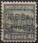 Stamps United States -  USA 1938 Scott 809 Sello Casa Blanca White House usado Estados Unidos Etats Unis