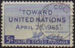 Sellos de America - Estados Unidos -  USA 1945 Scott 928 Sello Naciones Unidas Conferencia San Francisco usado Estados Unidos Etats Unis