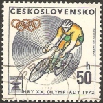 Sellos de Europa - Checoslovaquia -  Olimpiadas de Munich, ciclismo