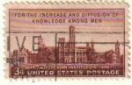 Stamps United States -  USA 1946 Scott 943 Sello Cent. Smithsonian Institution Difusion del conocimiento entre los hombres