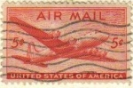 Sellos de America - Estados Unidos -  USA 1946 Scott C32 Sello Air Mail Avión DC-4 Skymaster usado Estados Unidos Etats Unis