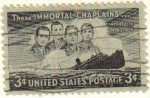 Sellos de America - Estados Unidos -  USA 1948 Scott 956 Sello Hundimiento del Barco S.S. Dorchester y 4 capellanes usado Estados Unidos 