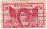 Stamps United States -  USA 1948 Scott 962 Sello Novelista Francis Scott Key  Banderas Americanas de 1814 y 1948 usado Estad