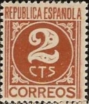 Stamps Spain -  ESPAÑA 1936 731 Sello Nuevo Cifra 2cts