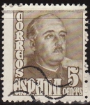Stamps Spain -  ESPAÑA 1948 1020 Sello General Franco 5c Usado Stamps