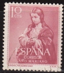 Stamps Spain -  ESPAÑA 1954 1132 Sello Año Mariano Inmaculada (Alonso Cano) Granada 10c Usado