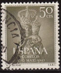 Stamps Spain -  ESPAÑA 1954 1136 Sello Año Mariano Ntra. Sra. del Pilar Zaragoza 50c Usado
