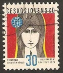 Sellos de Europa - Checoslovaquia -  mujer, caricatura