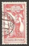 Stamps Czechoslovakia -  hombre enarbolando bandera