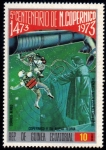 Stamps Equatorial Guinea -  1974 5 centenario Copernico : Construccion estacion espacial
