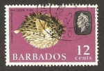 Stamps America - Barbados -  fauna, pez balon