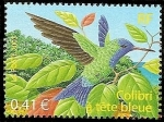 Stamps France -  Aves - Colibri de cabeza azul