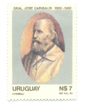 Sellos de America - Uruguay -  CENTENARIO DE LA MUERTE DEL GRAL. G. GARIBALDI