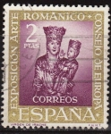 Stamps Spain -  ESPAÑA 1961 1367 Sello VII Expo Consejo Europa Arte Románico Virgen de Irache Yv1036 2p usado