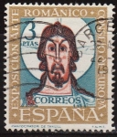 Stamps : Europe : Spain :  ESPAÑA 1961 1368 Sello VII Expo Consejo Europa Arte Románico Pantocrátor S. Clemente Tahull Usado
