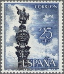 Stamps Spain -  ESPAÑA 1965 1643 Sello Nuevo Serie Turistica Monumento a Colón Barcelona