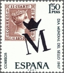 Stamps Spain -  ESPAÑA 1967 1799 Sello Nuevo Dia Mundial del Sello c/señal charnela