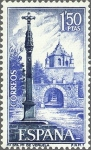 Stamps Spain -  ESPAÑA 1967 1834 Sello Nuevo Monasterio Veruela (Zaragoza) Calvario y Puerta Exterior c/s charnela