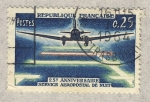 Sellos de Europa - Francia -  25 ans service aéropostal de nuit  Avion Douglas DC-3