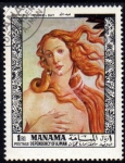 Sellos del Mundo : Asia : Emiratos_rabes_Unidos : Manama 1968: Dia de la Madre - Botticelli