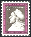 Stamps Germany -  ALEMANIA - Monumentos conmmemorativos a Luther en Eisleben y Wittenberg