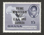 Sellos del Mundo : Africa : Ghana : visita del primer ministro de estados unidos y canada