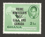 Sellos de Africa - Ghana -  visita del primer ministro de estados unidos y canada
