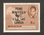Sellos del Mundo : Africa : Ghana : visita del primer ministro de estados unidos y canada