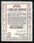 Stamps : Europe : France :  Discurso del General De Gaulle,al llamamiento el 18 de junio del 1940