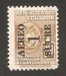 Sellos de America - Ecuador -  servicio consular, impreso aéreo 1 sucre